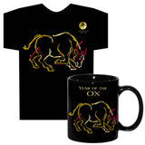 Asian Oriental Chinese Zodiac Animal Sign T-SHIRT AND COFFEE MUG GIFT SET with Greeting Card
