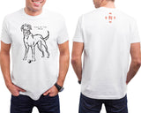 Year of the DOG, Asian Oriental Chinese Zodiac Hi-NRG White T-Shirt, Born: 1934, 46, 58, 70, 82, 94, 06, 2018 FREE GREETING CARD W/ORDER