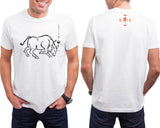 Year of the Ox Hi-NRG Asian Oriental Zodiac White T-shirt Birth Years: 1937, 49, 61, 73, 85, 97, 2009, 2021 FREE GREETING CARD W/ORDER