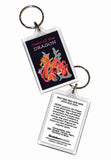 DRAGON Year of the Dragon Asian Oriental Chinese 2 pk Keyrings Birth Years: 1940, 52, 64, 76, 88, 2000, 2012, 2024