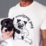Z Pug Shirt, Woofgang Pug, Funny Pug T-shirt comes in X White or gray 100% pre-shrunk "Softstyle"cotton.