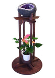 Wood Plant Stand "Tranquility Stand" Dual 10" circular platforms for Plants, Terrariums and Aquarium Bowls